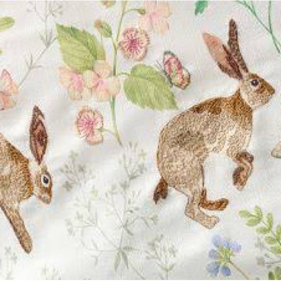 Pottery Barn Other - Pottery Barn Embroidered Bunny 🐰 Table Throw BNWT